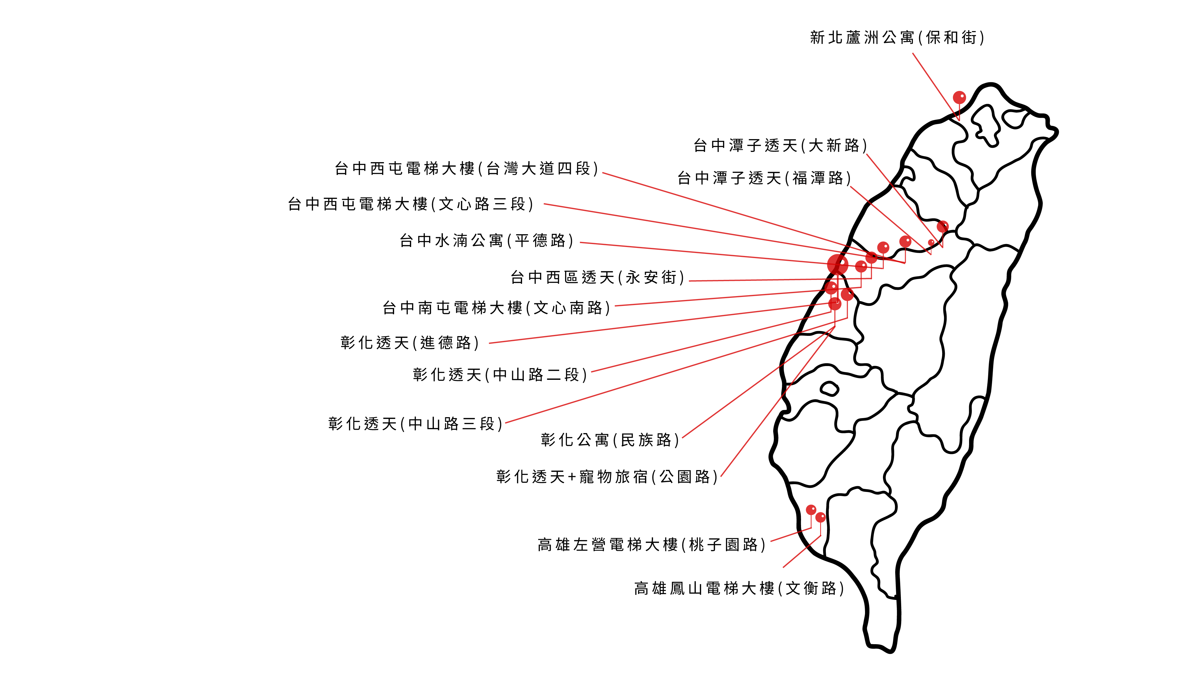 八二公寓服務範圍地圖